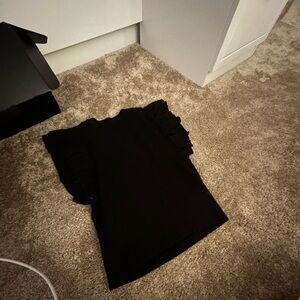 Black Zara Ruffle Top